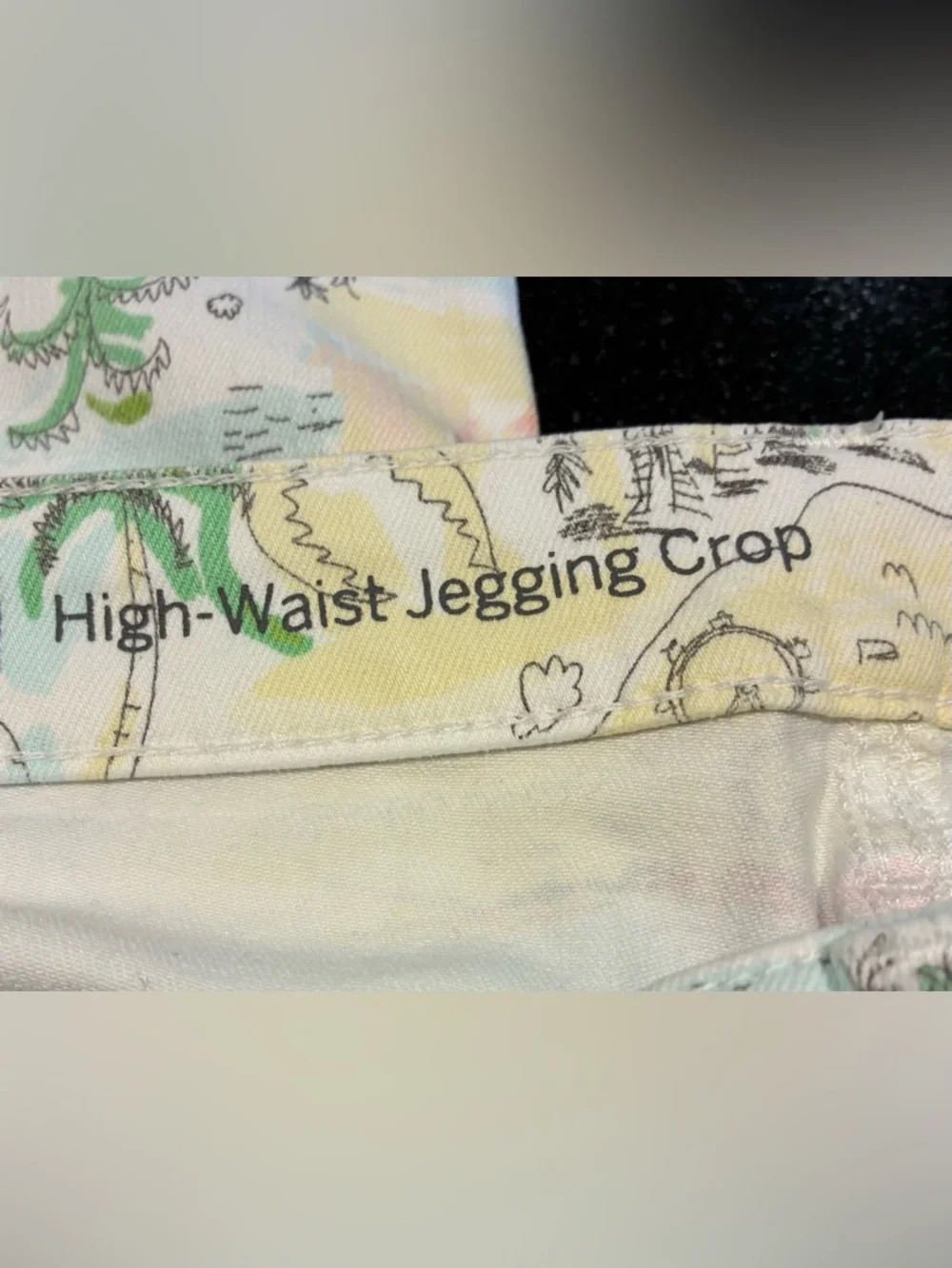 Talbots Pants Flawless High Waist Jeggings Crop Tropical Print SZ. 10 Women’s - Picture 4 of 14